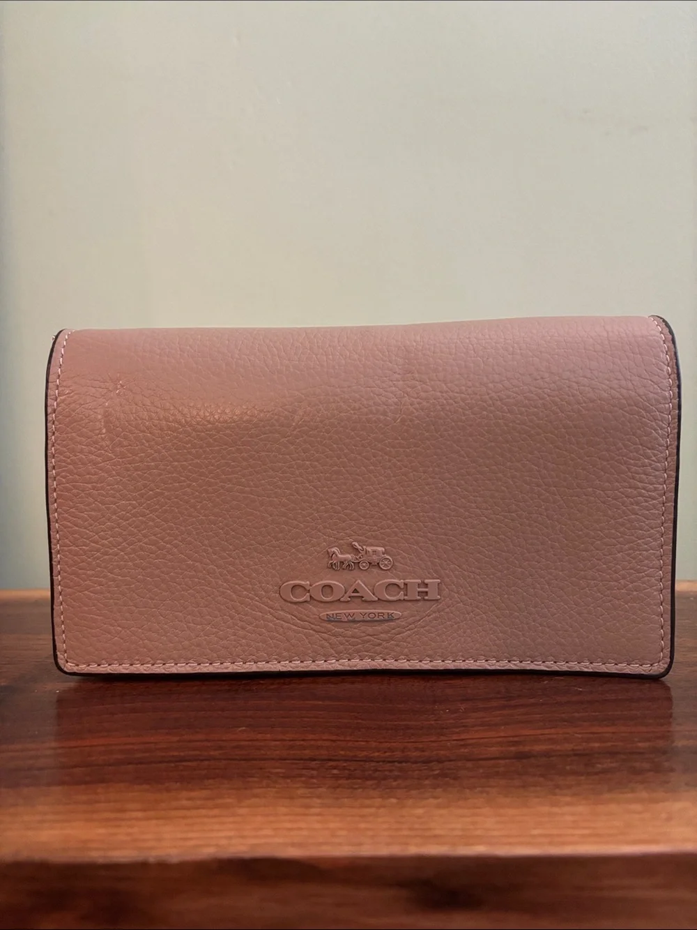 COACH beige Anna crossbody wallet